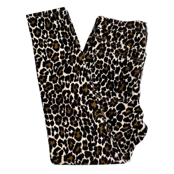 J.Crew Womens Mid Rise Leopard Print 10"‎ Toothpick Skinny Corduroy Pants 28 - Picture 1 of 9